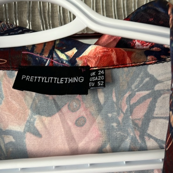 butterfly ruched satin print dress - Picture 5 of 7